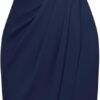 Connecteri  KARIN Women's Halterneck Sleeveless Ruched Bodycon Slit Wrap Party Cocktail Midi Dress