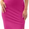 Connecteri  Womens Summer Sleeveless Bodycon Midi Dress Button Slit 2024 Fashion Casual Sundress Cocktail Party Dresses