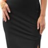 Connecteri  Womens Summer Sleeveless Bodycon Midi Dress Button Slit 2024 Fashion Casual Sundress Cocktail Party Dresses