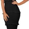 Connecteri  Womens Floral Summer One Shoulder Strappy Tiered Ruffle Midi Bodycon Dresses