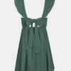 Connecteri  Women's Mini Dress V Neck Flutter Sleeve Cotton Self Tie Back A Line Short Summer Cover Up Dress