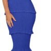 Connecteri  Womens Floral Summer One Shoulder Strappy Tiered Ruffle Midi Bodycon Dresses