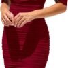 Connecteri?Womens Summer Off The Shoulder Ruched Bodycon Dresses Sleeveless Fitted Party Club Midi