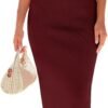 Connecteri  Knitted Dresses Twisted Front Bodycon Dress with Back Slit