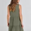 Connecteri  Womens Summer Casual Tank Dress Sleeveless V Neck T Shirt Sundress Flowy Tiered Swing Mini Beach Vacation Dresses