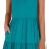 Connecteri  Womens Summer Casual Tank Dress Sleeveless V Neck T Shirt Sundress Flowy Tiered Swing Mini Beach Vacation Dresses