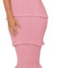Connecteri  Womens Floral Summer One Shoulder Strappy Tiered Ruffle Midi Bodycon Dresses