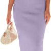 Connecteri  Knitted Dresses Twisted Front Bodycon Dress with Back Slit