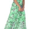 women's summer wedding guest dress chiffon boho floral ruffle short sleeve v neck casual flowy maxi sundress
