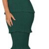 Connecteri  Womens Floral Summer One Shoulder Strappy Tiered Ruffle Midi Bodycon Dresses