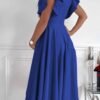 Connecteri?Womens 2024 Summer Midi Dress Ruffle Cap Sleeve V Neck Swing A Line Cocktail Party Dresses