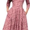 Women's Dress Elegant Midi Evening Dress 3/4 Sleeves