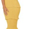 Connecteri  Womens Floral Summer One Shoulder Strappy Tiered Ruffle Midi Bodycon Dresses