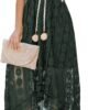 Connecteri  Women's Maxi Dress Lace Dresses Boho Tassel V-Neck Flare Ruffle Adjustable Straps Beach Summer Long Dress