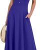 Connecteri  Women Summer Casual Sleeveless Maxi Sundress Button Fit & Flare A-Line Flowy Long Dresses 2024 Beach Outfits
