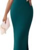 Connecteri Womens Summer Casual Square Neck Bodycon Midi Dresses 2024 Spring Sleeveless Side Slit Knit Beach Vacation Long Dress