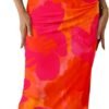 Connecteri  Women's Summer Maxi Bodycon Dresses Strapless Tube Top Printed Long Party Club Slit Dress