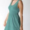 Connecteri  Womens Summer Dresses 2024 Sleeveless Button Down Smocked Elastic Waist Ruffle Tiered Casual Swing Mini Dress