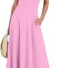 Connecteri  Women Summer Casual Sleeveless Maxi Sundress Button Fit & Flare A-Line Flowy Long Dresses 2024 Beach Outfits