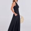 Connecteri  Women Summer Casual Sleeveless Maxi Sundress Button Fit & Flare A-Line Flowy Long Dresses 2024 Beach Outfits
