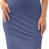 Connecteri  Womens Summer Sleeveless Bodycon Midi Dress Button Slit 2024 Fashion Casual Sundress Cocktail Party Dresses