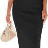 Connecteri  Knitted Dresses Twisted Front Bodycon Dress with Back Slit