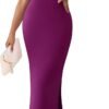 Connecteri Womens Summer Casual Square Neck Bodycon Midi Dresses 2024 Spring Sleeveless Side Slit Knit Beach Vacation Long Dress