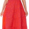 Connecteri  Womens Dresses 2024 Puff Sleeve Floral Casual Summer Dresses Smocked Backless Beach Flowy Tiered Maxi Dress