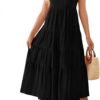 Connecteri Women's 2024 Summer Sleeveless Dress Casual Backless Loose Flowy Tiered Sundress Beach Cover up Tank Dresses