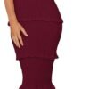 Connecteri  Womens Floral Summer One Shoulder Strappy Tiered Ruffle Midi Bodycon Dresses