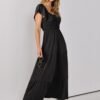 Connecteri  Women??s 2024 Summer Casual Maxi Dress Flutter Sleeve Scoop Neck Smocked Tiered A Line Flowy Beach Long Sun Dresses