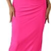Connecteri  Women's Summer Maxi Bodycon Dresses Strapless Tube Top Printed Long Party Club Slit Dress