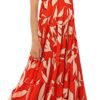 Connecteri  Womens Dresses 2024 Puff Sleeve Floral Casual Summer Dresses Smocked Backless Beach Flowy Tiered Maxi Dress