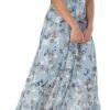women's summer wedding guest dress chiffon boho floral ruffle short sleeve v neck casual flowy maxi sundress