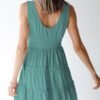 Connecteri  Womens Summer Dresses 2024 Sleeveless Button Down Smocked Elastic Waist Ruffle Tiered Casual Swing Mini Dress