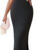 Connecteri Womens Summer Casual Square Neck Bodycon Midi Dresses 2024 Spring Sleeveless Side Slit Knit Beach Vacation Long Dress