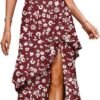 Connecteri  Women's Summer 2024 Maxi Dress Spaghetti Strap Spring Casual Boho Split Beach Long Flowy Dresses Trendy