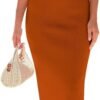 Connecteri  Knitted Dresses Twisted Front Bodycon Dress with Back Slit