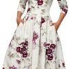 Women's Dress Elegant Midi Evening Dress 3/4 Sleeves