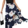Connecteri  Women's Summer 2024 Maxi Dress Spaghetti Strap Spring Casual Boho Split Beach Long Flowy Dresses Trendy