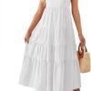 Connecteri Women's 2024 Summer Sleeveless Dress Casual Backless Loose Flowy Tiered Sundress Beach Cover up Tank Dresses