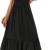 Connecteri Women's 2024 Summer Sleeveless Dress Square Neck Pleated Swing Casual Maxi Dresses with Pockets