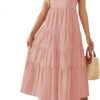 Connecteri Women's 2024 Summer Sleeveless Dress Casual Backless Loose Flowy Tiered Sundress Beach Cover up Tank Dresses