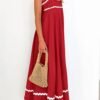 Connecteri  Womens 2024 Summer Flowy Maxi Dress Casual Sleeveless Spaghetti Strap Ruffle Beach Long Dresses