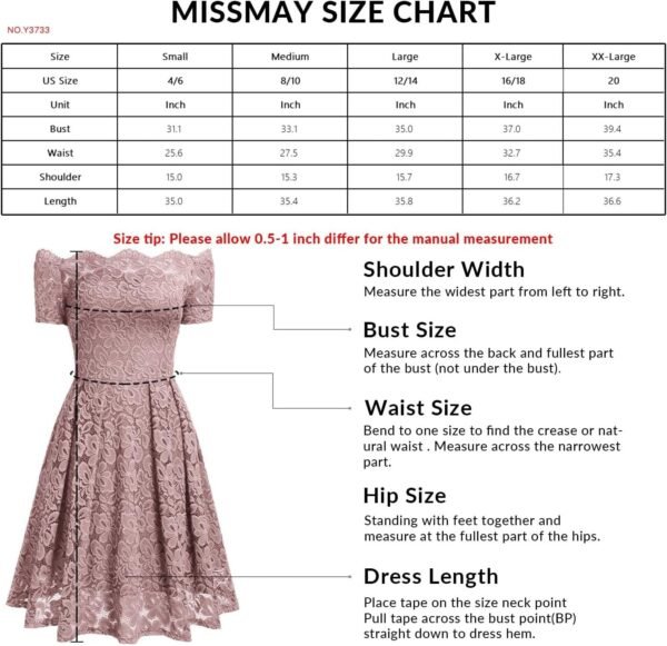 Connecteri  Women's Vintage Floral Lace Short Sleeve Boat Neck Cocktail Party Swing Dress
