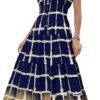Connecteri  Women's 2024 Summer Short Sleeves Boho Floral Print Tiered Casual Flowy Long Maxi Dress