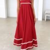 Connecteri  Womens 2024 Summer Flowy Maxi Dress Casual Sleeveless Spaghetti Strap Ruffle Beach Long Dresses