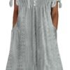 Womens Bohemian Maxi Long Dress Trendy Boho Dresses V Neck Beach Vacation Dress Casual Beachy Outfits with Pockets