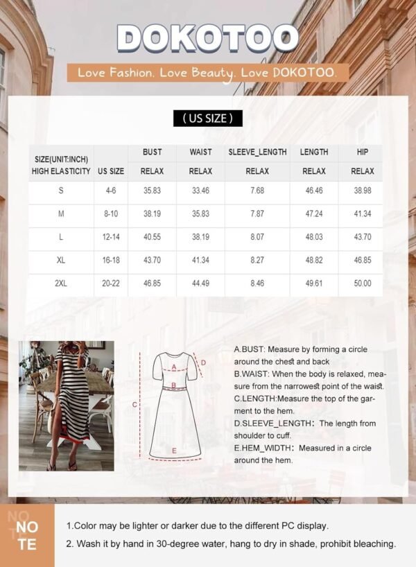 Connecteri  Summer Dress Casual Womens Fashion Short Sleeve Maxi Dress T Shirt Dress Striped Long Color Block Maxi Dress
