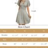Connecteri  Womens Sundress Summer Floral Short Sleeve Wrap V Neck A-Line Midi Dress